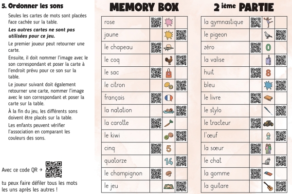MEMORYBOX - Partie 2 - Alphabétisation en français
